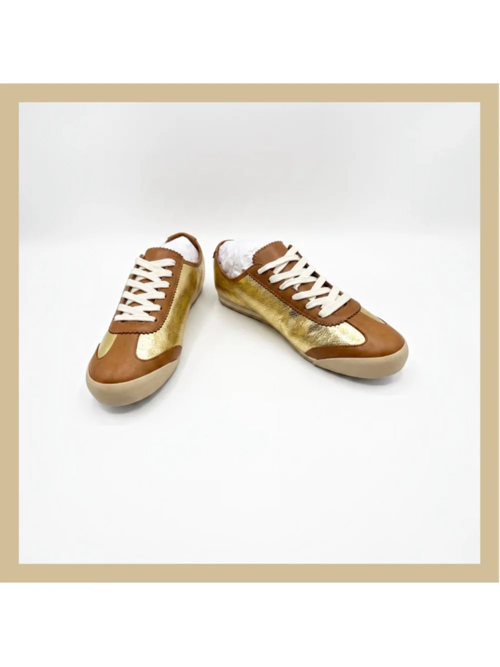 Women's Tory Burch GOLD Sneakers NWT LEATHER